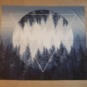 Geometric Winter Forest Tapestry